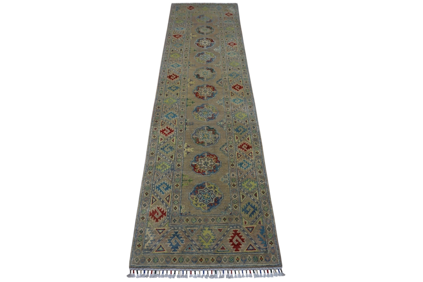 Hand-Knotted Afghani Kazak Wool Rug – 2’7″  x  10’0″ - Tampa Home & Garden Store