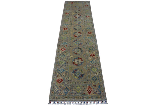 Hand-Knotted Afghani Kazak Wool Rug – 2’7″  x  10’0″ - Tampa Home & Garden Store