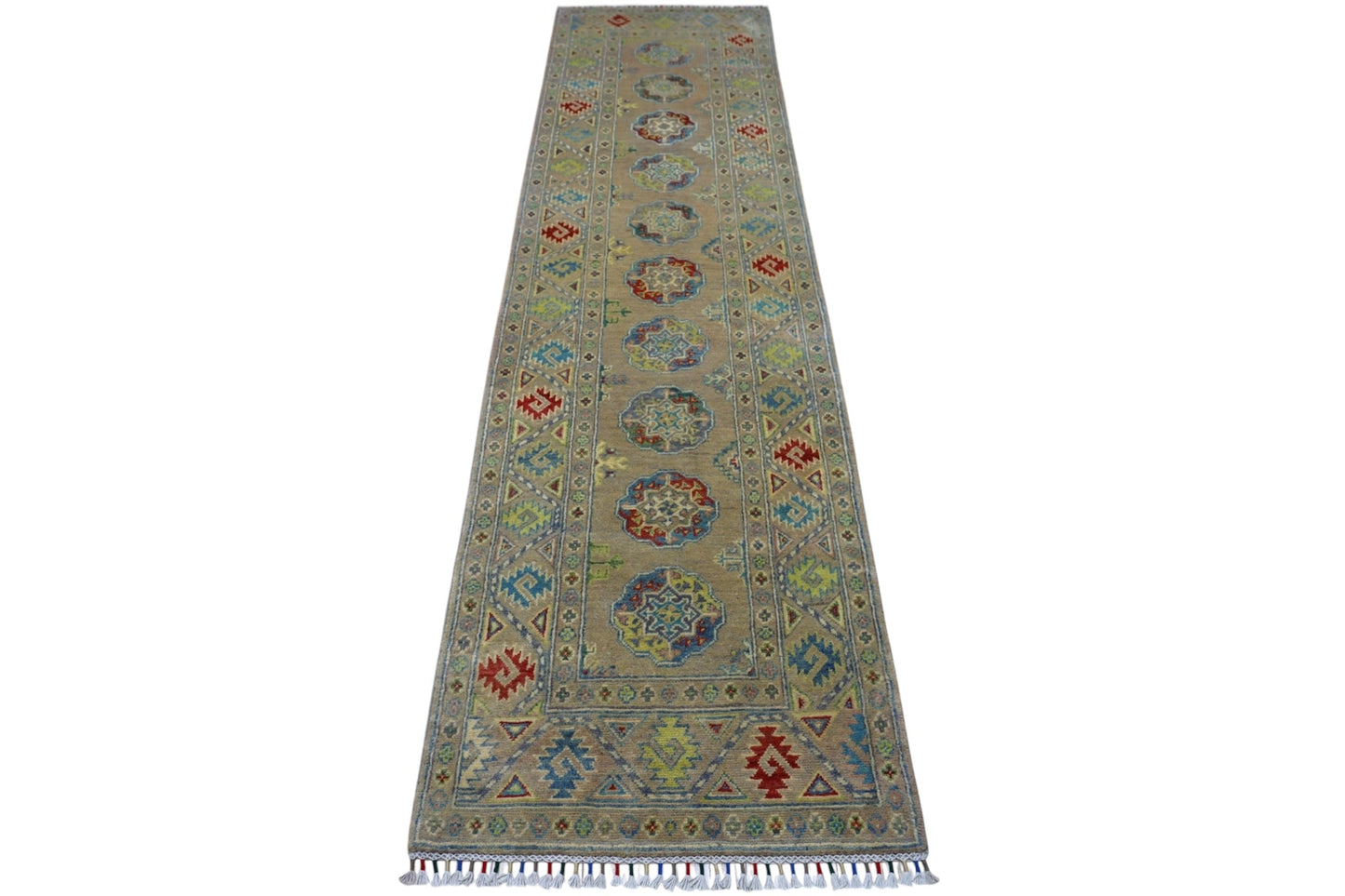 Hand-Knotted Afghani Kazak Wool Rug – 2’7″  x  10’0″ - Tampa Home & Garden Store