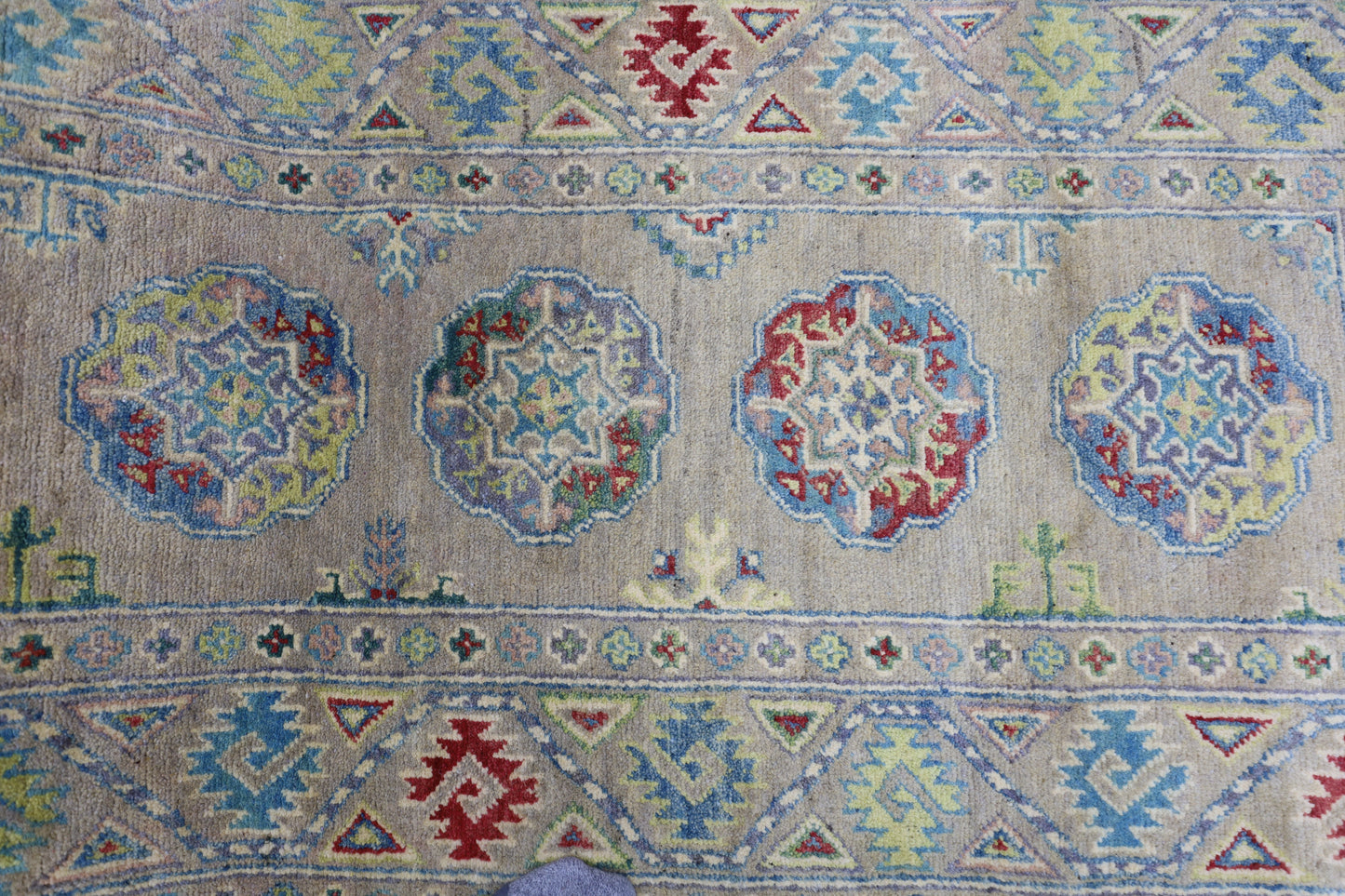 Hand-Knotted Afghani Kazak Wool Rug – 2’7″  x  10’0″ - Tampa Home & Garden Store