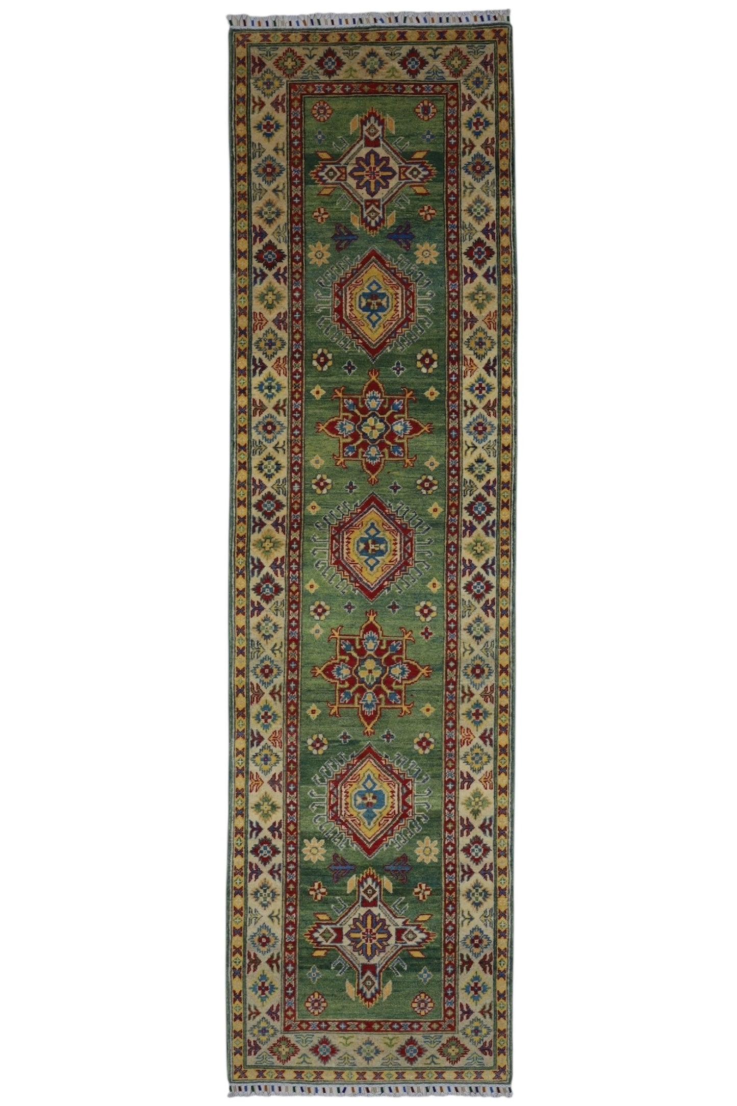 Hand-Knotted Afghani Kazak Wool Rug – 2’7″  x  9’8″ - Tampa Home & Garden Store