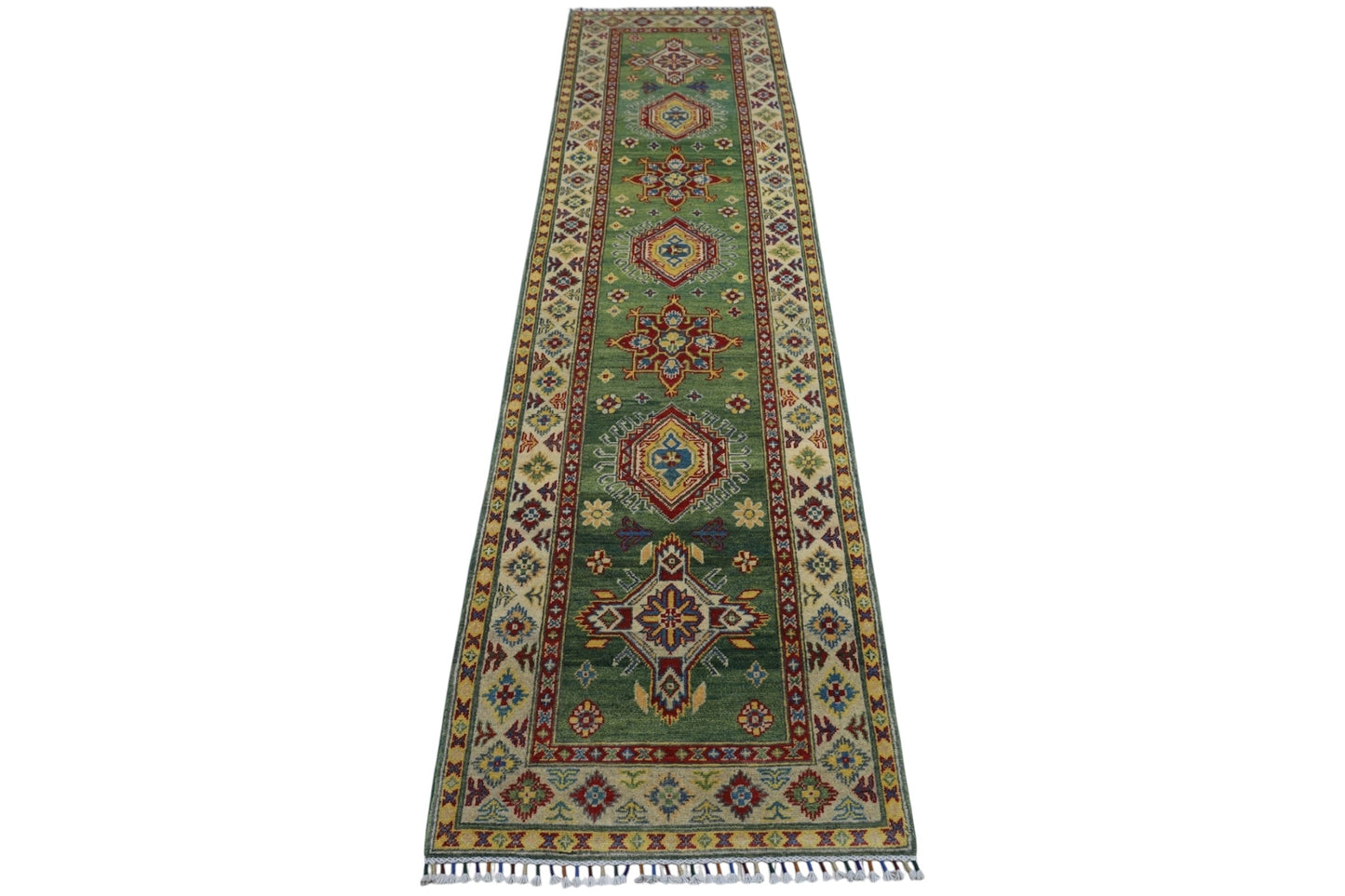 Hand-Knotted Afghani Kazak Wool Rug – 2’7″  x  9’8″ - Tampa Home & Garden Store