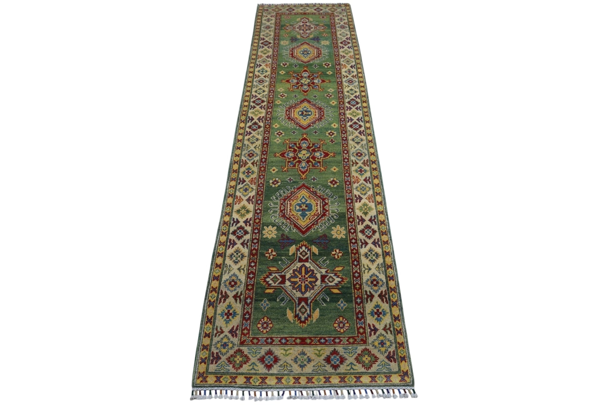 Hand-Knotted Afghani Kazak Wool Rug – 2’7″  x  9’8″ - Tampa Home & Garden Store