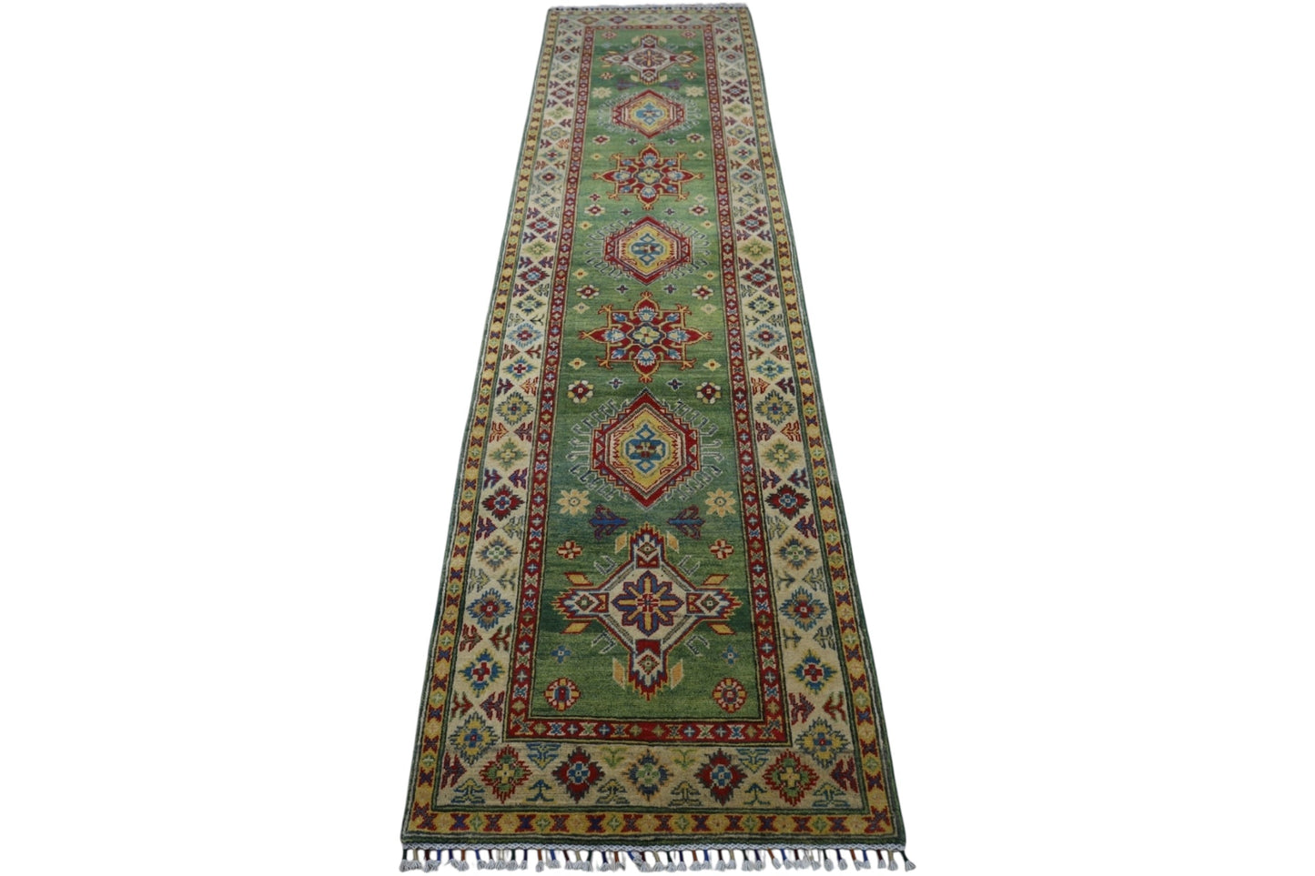 Hand-Knotted Afghani Kazak Wool Rug – 2’7″  x  9’8″ - Tampa Home & Garden Store