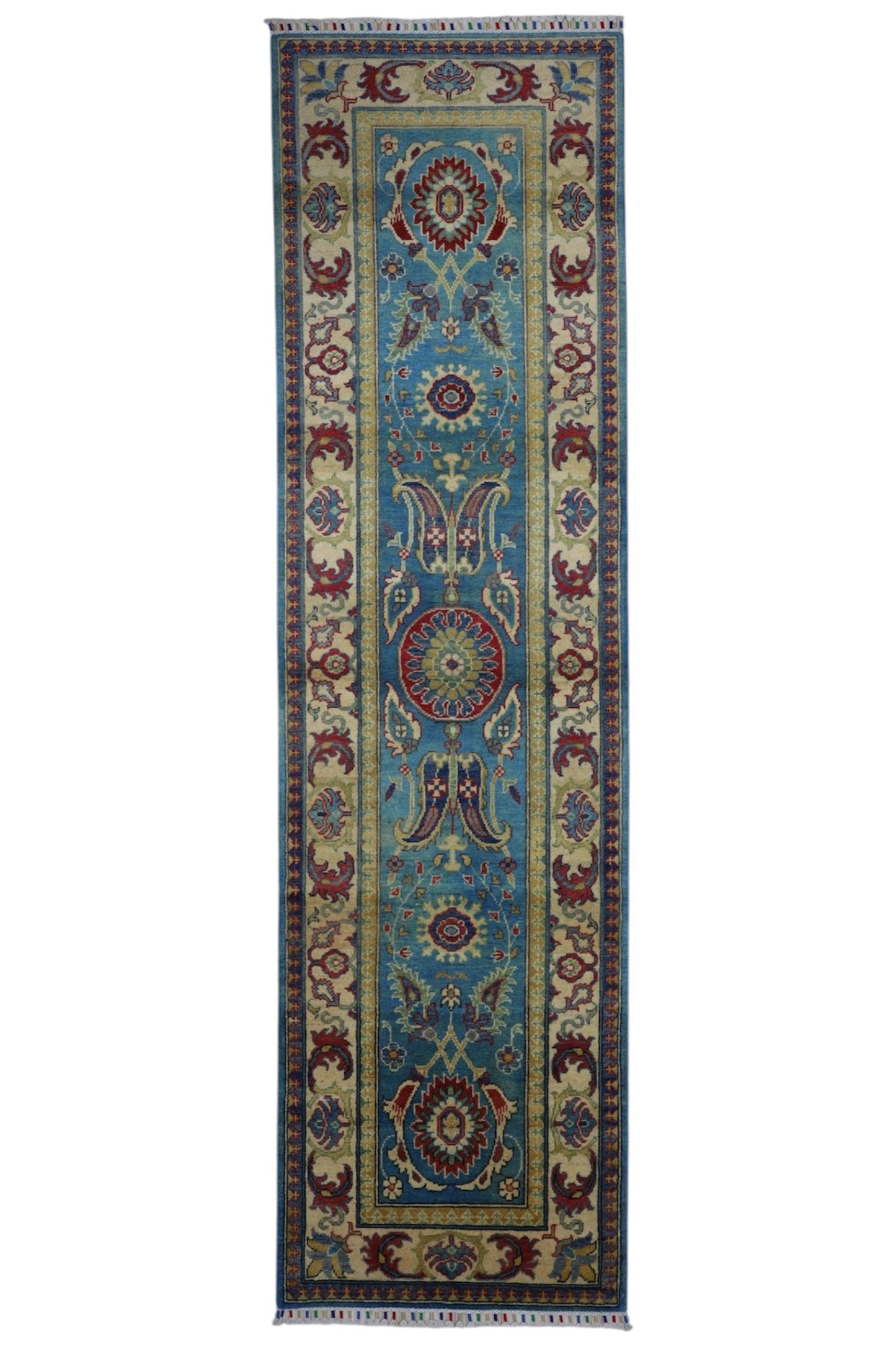 Hand-Knotted Afghani Kazak Wool Rug – 2’8″  x  9’9″ - Tampa Home & Garden Store