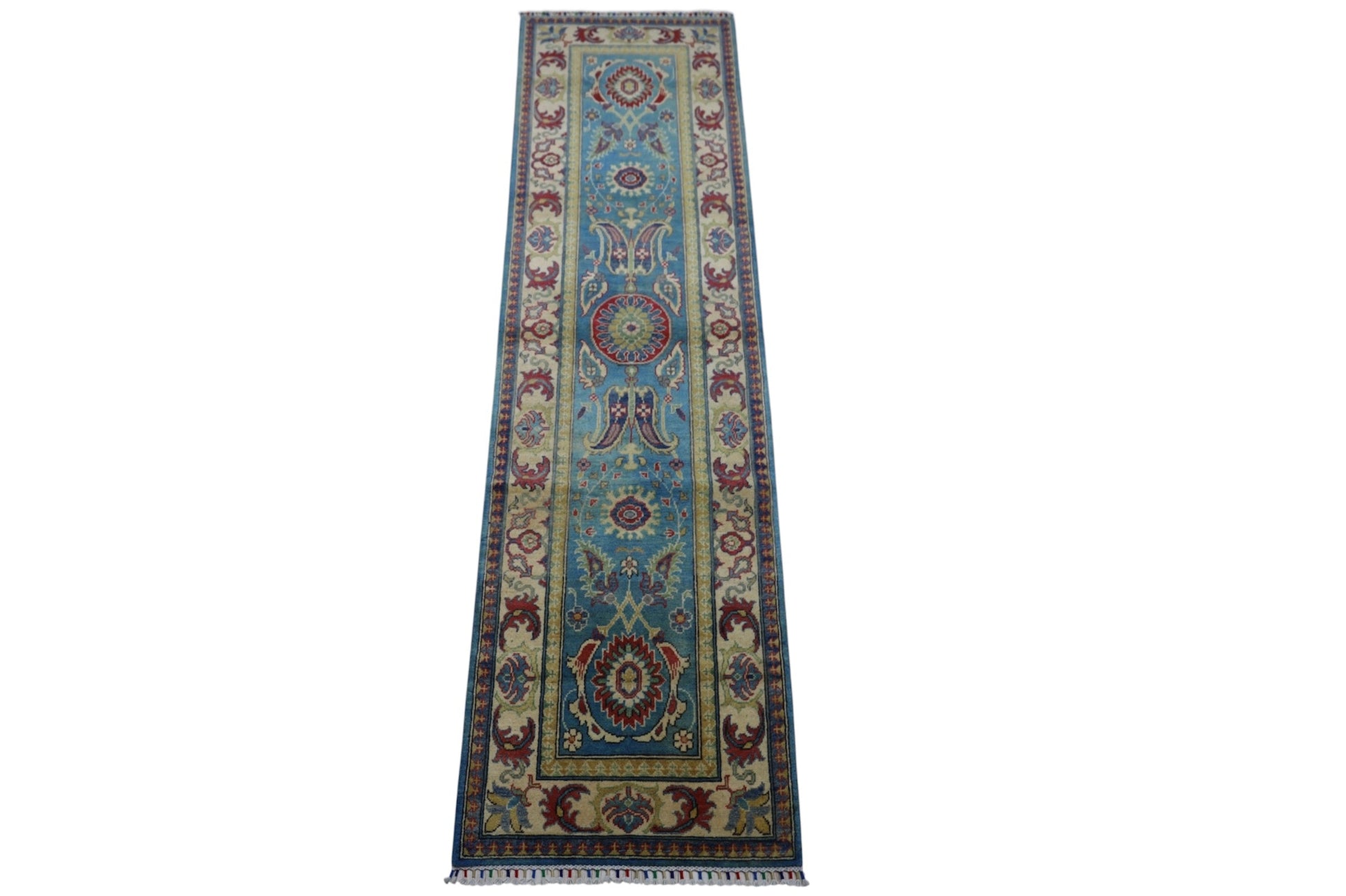 Hand-Knotted Afghani Kazak Wool Rug – 2’8″  x  9’9″ - Tampa Home & Garden Store
