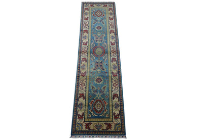 Hand-Knotted Afghani Kazak Wool Rug – 2’8″  x  9’9″ - Tampa Home & Garden Store