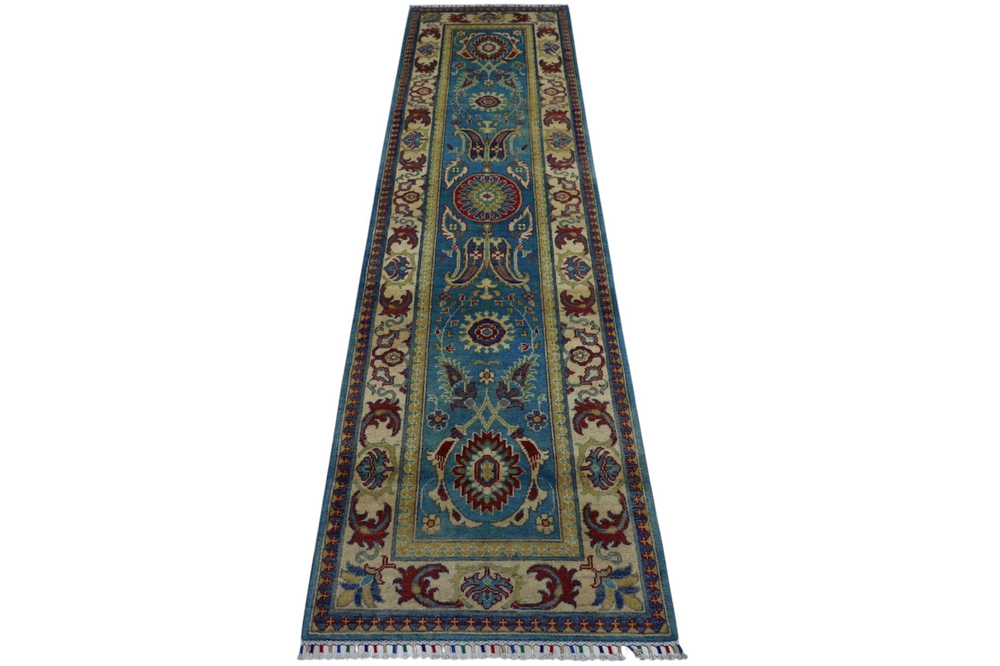 Hand-Knotted Afghani Kazak Wool Rug – 2’8″  x  9’9″ - Tampa Home & Garden Store