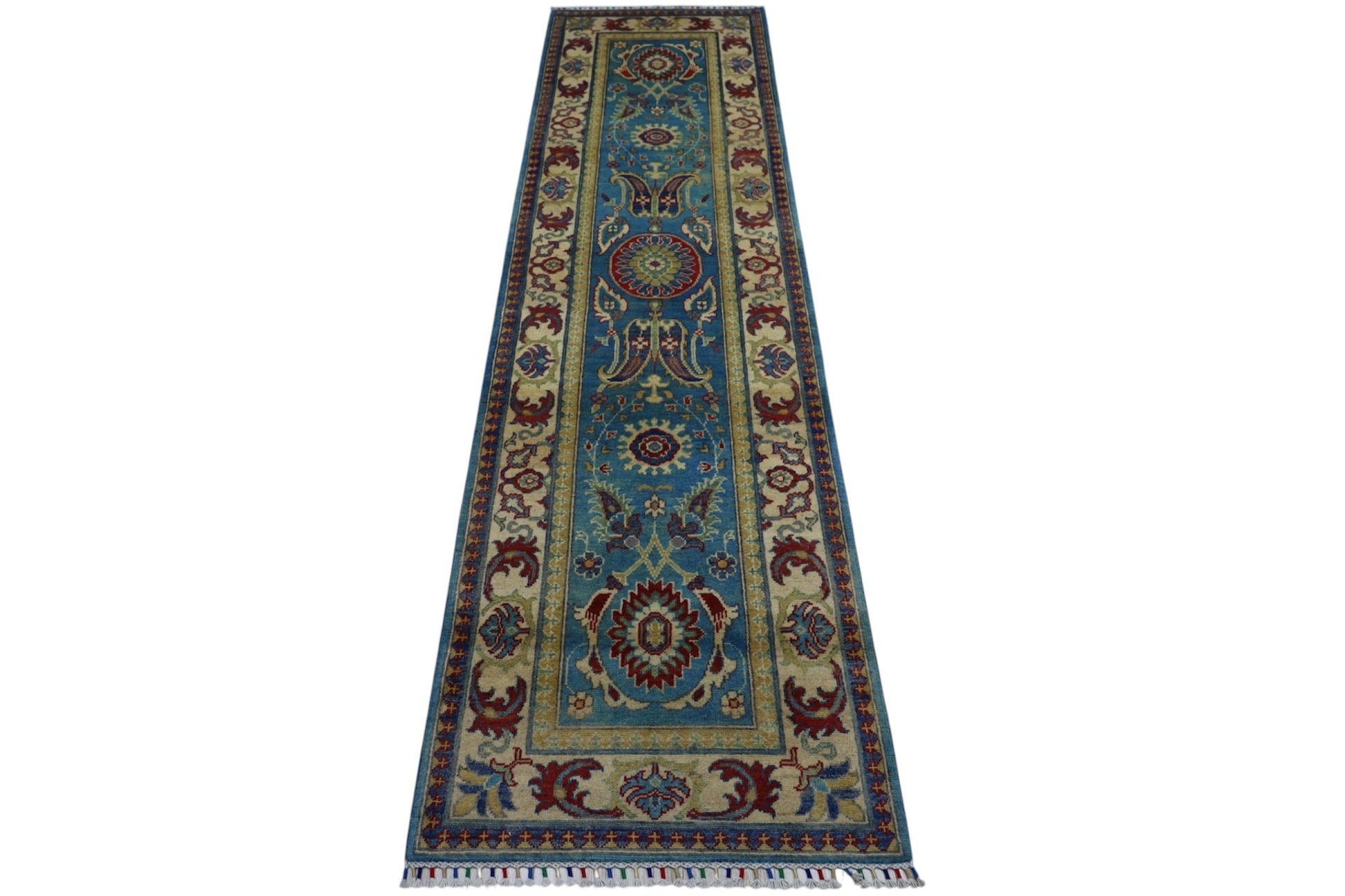 Hand-Knotted Afghani Kazak Wool Rug – 2’8″  x  9’9″ - Tampa Home & Garden Store