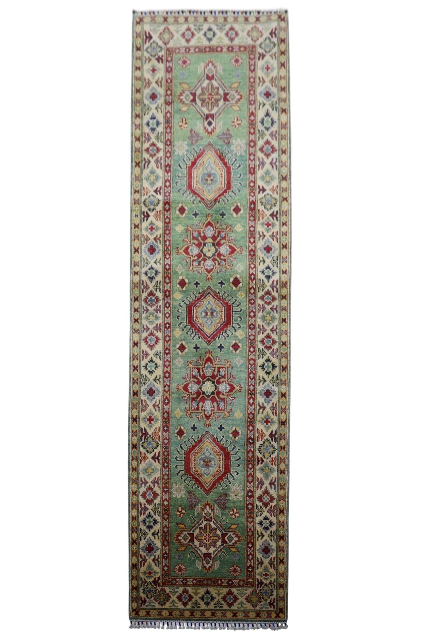 Hand-Knotted Afghani Kazak Wool Rug – 2’9″  x  9’2″ - Tampa Home & Garden Store