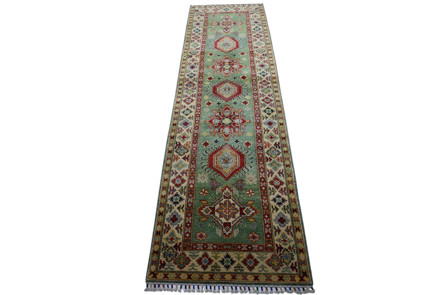 Hand-Knotted Afghani Kazak Wool Rug – 2’9″  x  9’2″ - Tampa Home & Garden Store