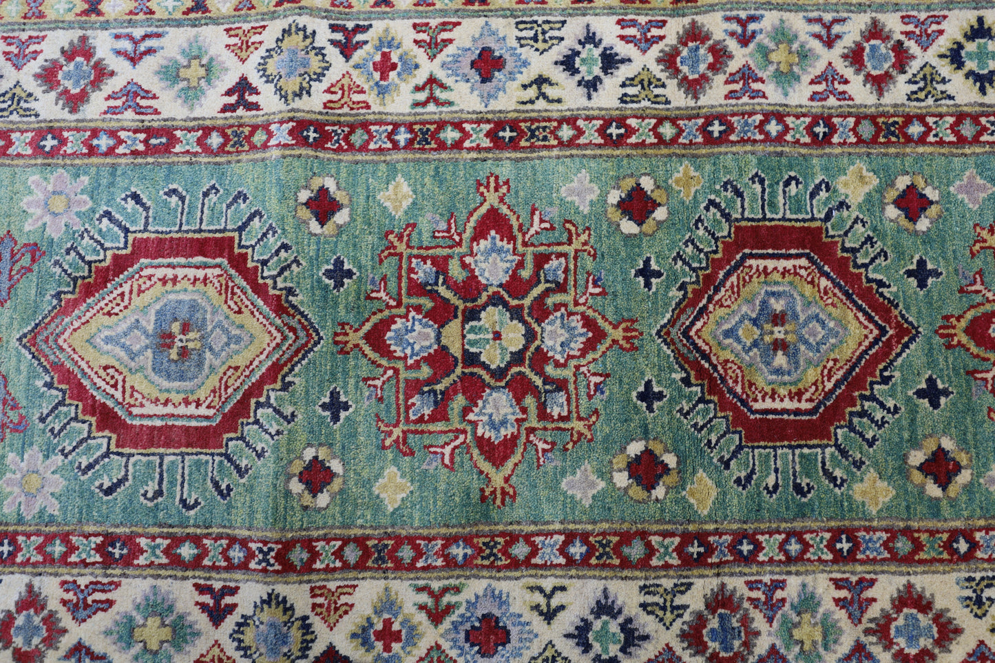 Hand-Knotted Afghani Kazak Wool Rug – 2’9″  x  9’2″ - Tampa Home & Garden Store