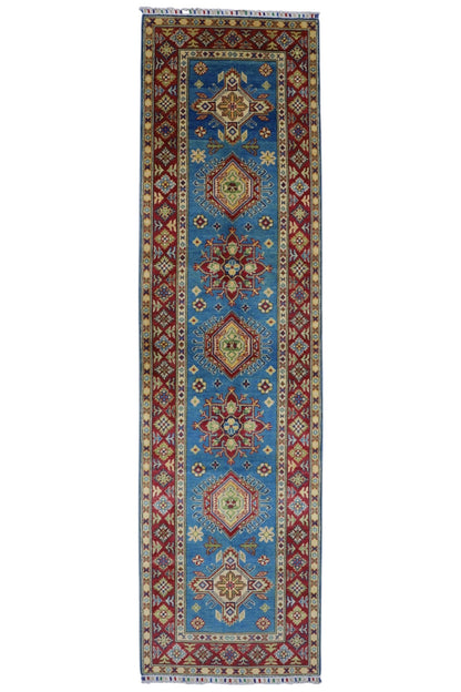 Hand-Knotted Afghani Kazak Wool Rug – 2’9″  x  9’9″ - Tampa Home & Garden Store