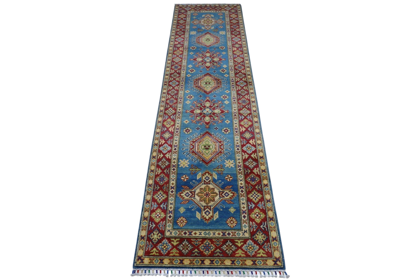 Hand-Knotted Afghani Kazak Wool Rug – 2’9″  x  9’9″ - Tampa Home & Garden Store