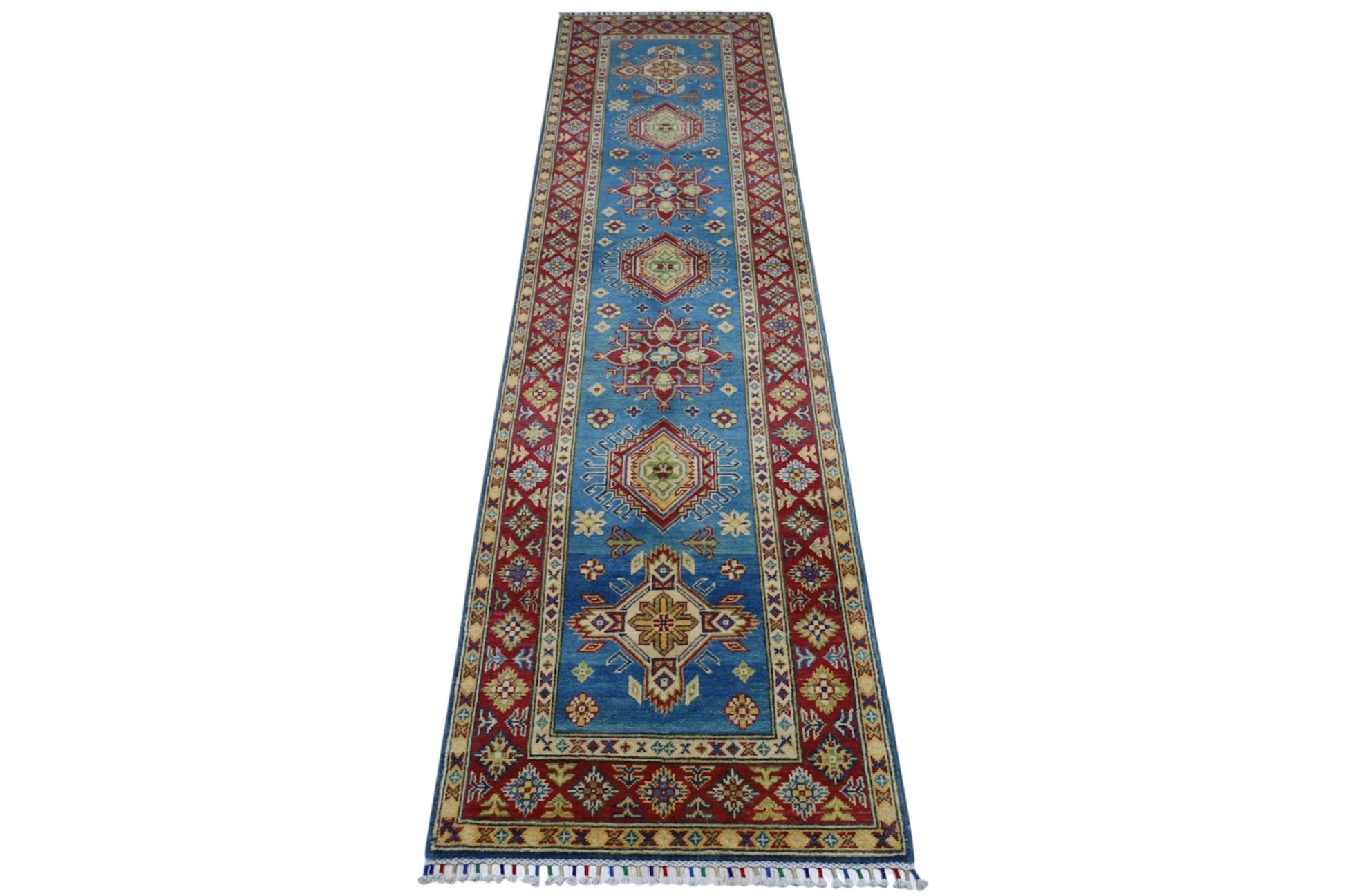 Hand-Knotted Afghani Kazak Wool Rug – 2’9″  x  9’9″ - Tampa Home & Garden Store