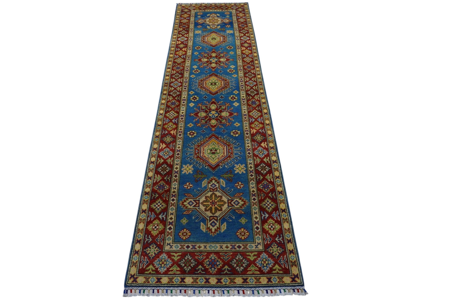 Hand-Knotted Afghani Kazak Wool Rug – 2’9″  x  9’9″ - Tampa Home & Garden Store