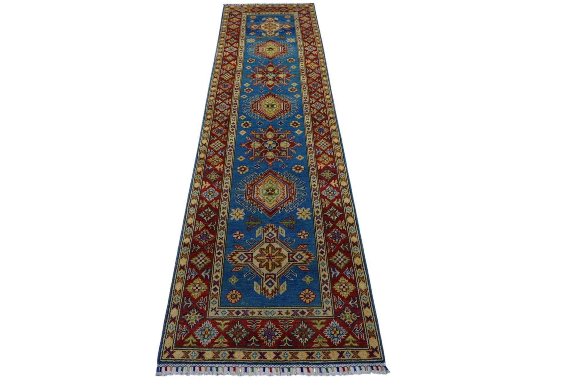 Hand-Knotted Afghani Kazak Wool Rug – 2’9″  x  9’9″ - Tampa Home & Garden Store