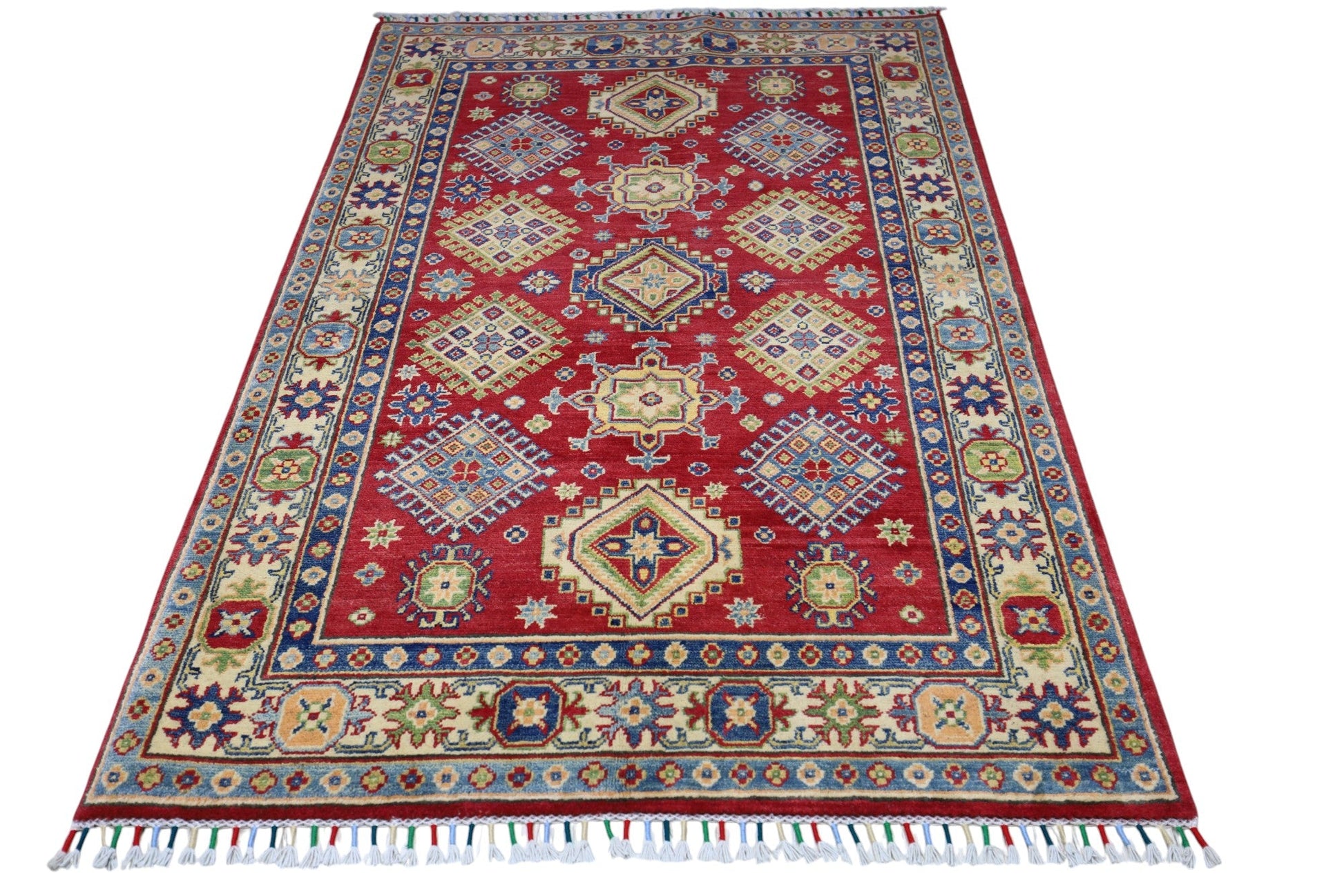 Hand-Knotted Afghani Kazak Wool Rug – 3’10″  x  6’0″ - Tampa Home & Garden Store
