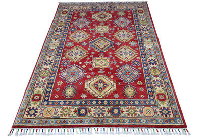 Hand-Knotted Afghani Kazak Wool Rug – 3’10″  x  6’0″ - Tampa Home & Garden Store
