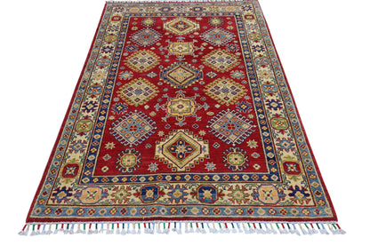 Hand-Knotted Afghani Kazak Wool Rug – 3’10″  x  6’0″ - Tampa Home & Garden Store