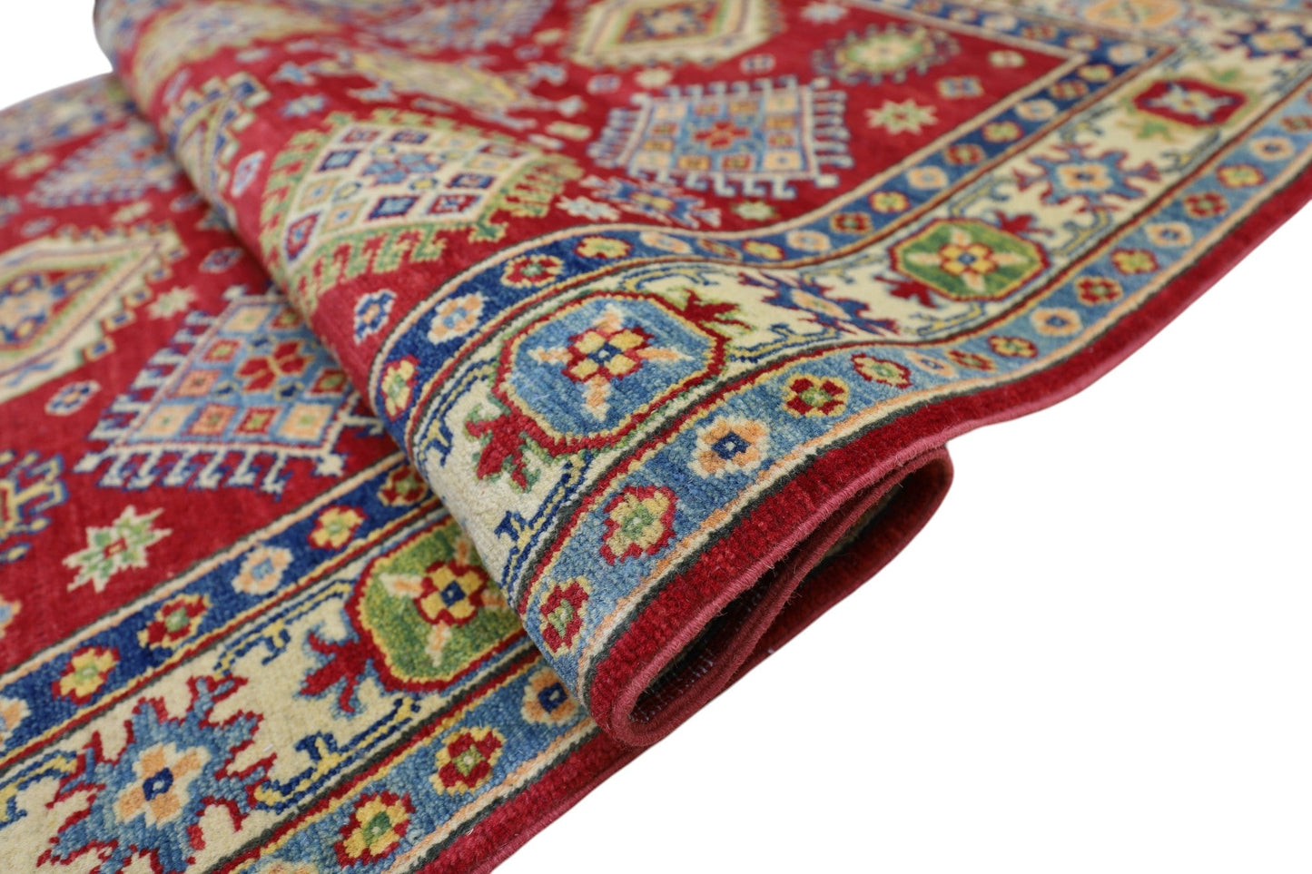 Hand-Knotted Afghani Kazak Wool Rug – 3’10″  x  6’0″ - Tampa Home & Garden Store