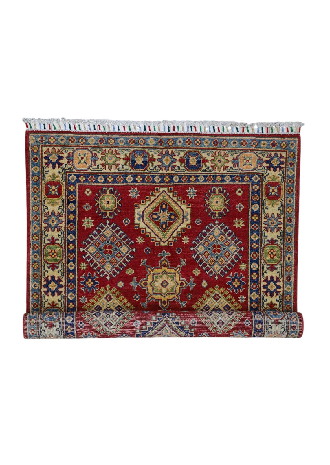 Hand-Knotted Afghani Kazak Wool Rug – 3’10″  x  6’0″ - Tampa Home & Garden Store