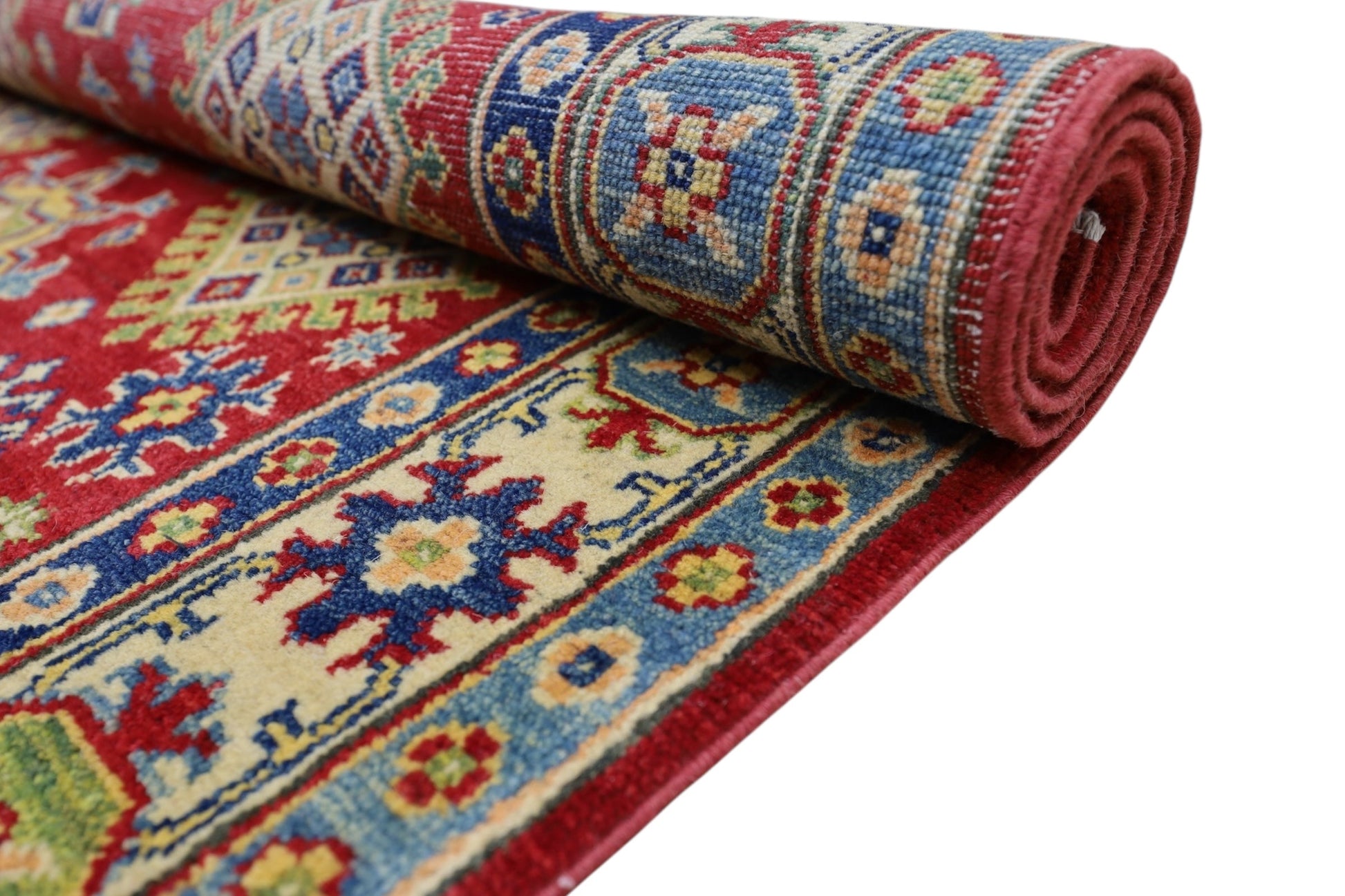 Hand-Knotted Afghani Kazak Wool Rug – 3’10″  x  6’0″ - Tampa Home & Garden Store