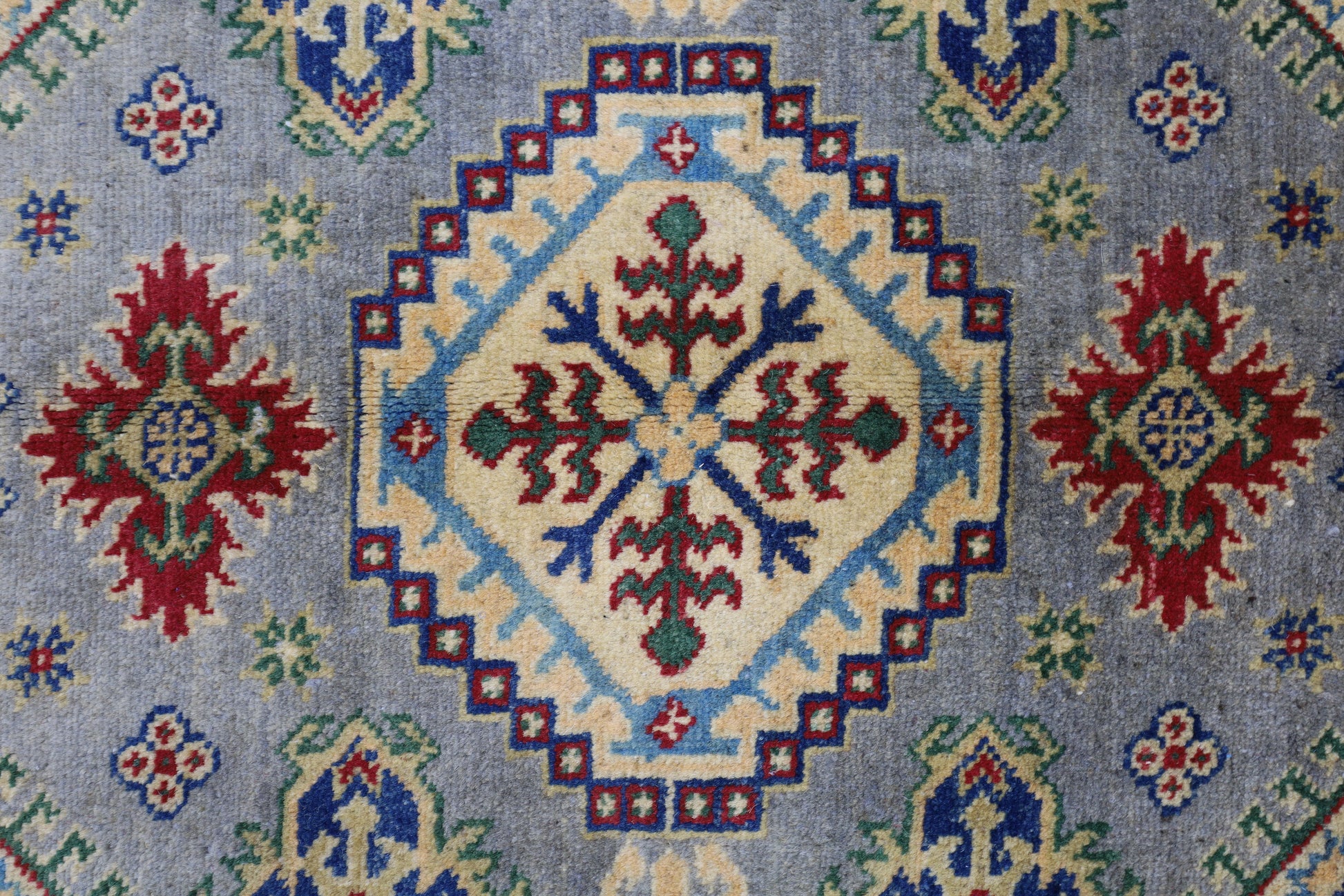 Hand-Knotted Afghani Kazak Wool Rug – 3’11″  x  5’6″ - Tampa Home & Garden Store