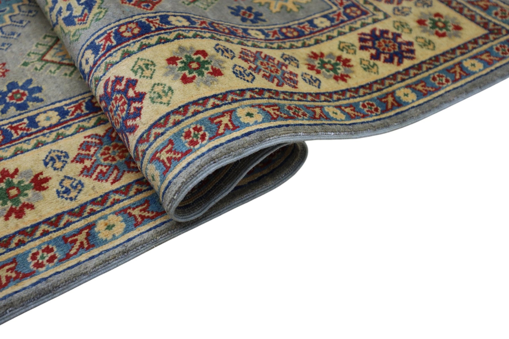 Hand-Knotted Afghani Kazak Wool Rug – 3’11″  x  5’6″ - Tampa Home & Garden Store