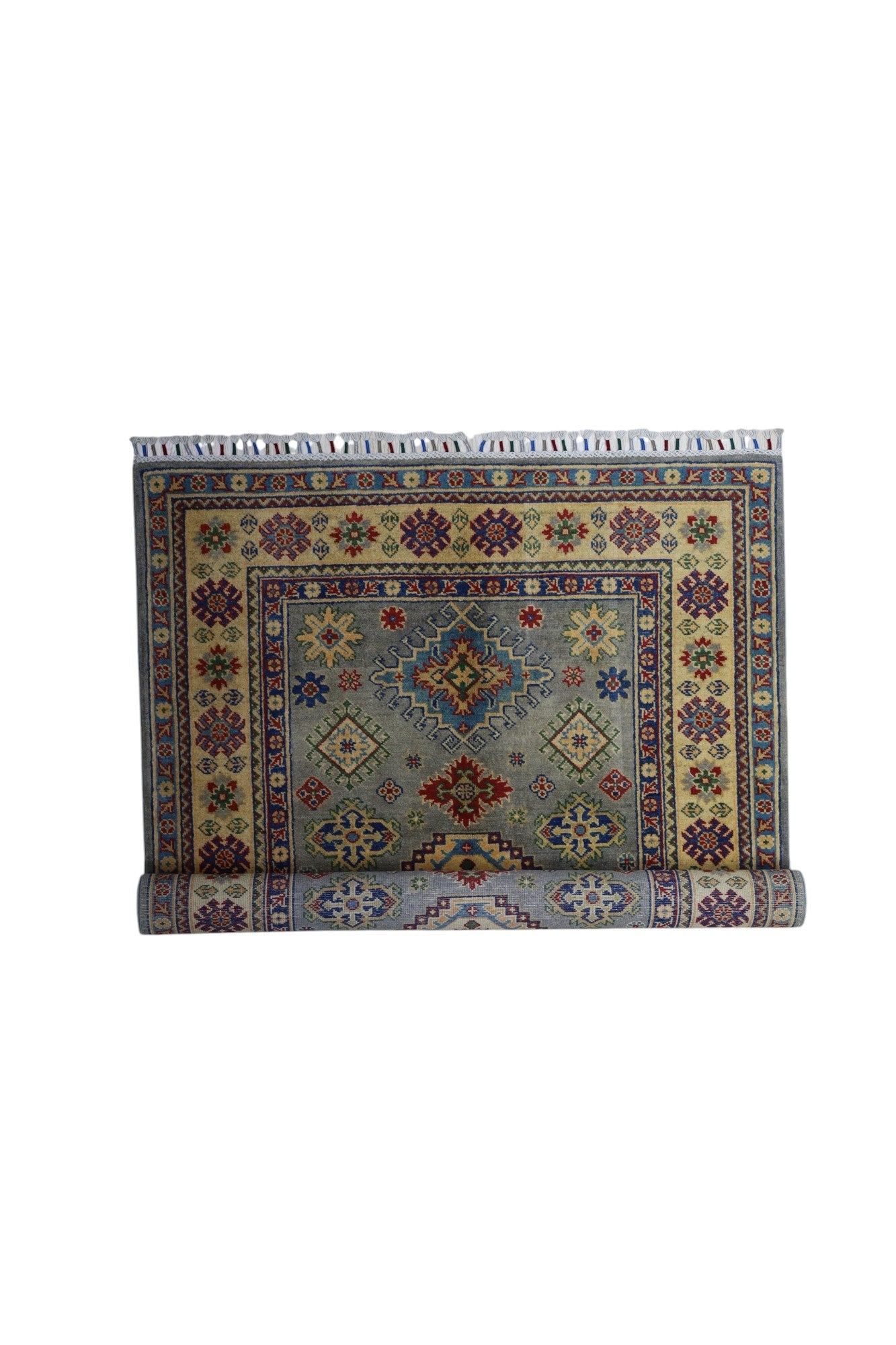 Hand-Knotted Afghani Kazak Wool Rug – 3’11″  x  5’6″ - Tampa Home & Garden Store