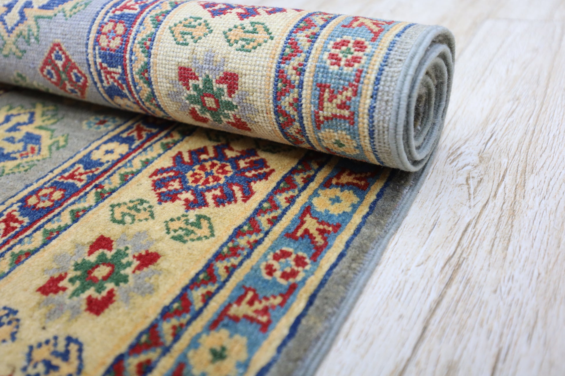 Hand-Knotted Afghani Kazak Wool Rug – 3’11″  x  5’6″ - Tampa Home & Garden Store