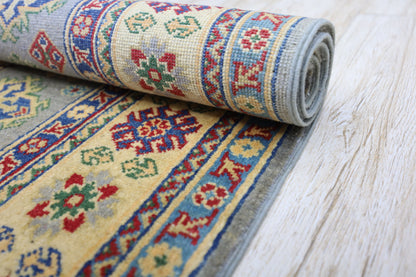 Hand-Knotted Afghani Kazak Wool Rug – 3’11″  x  5’6″ - Tampa Home & Garden Store