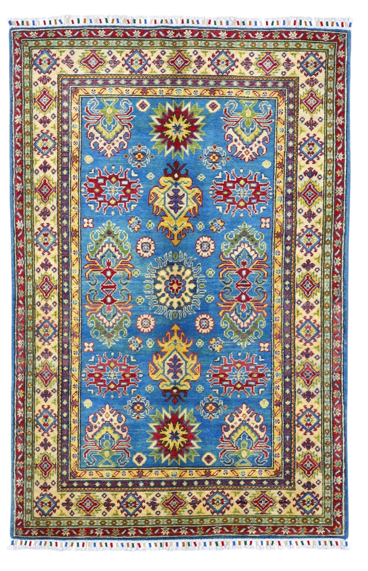 Hand-Knotted Afghani Kazak Wool Rug – 3’11″  x  6’0″ - Tampa Home & Garden Store