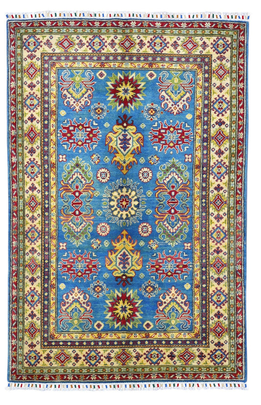 Hand-Knotted Afghani Kazak Wool Rug – 3’11″  x  6’0″ - Tampa Home & Garden Store