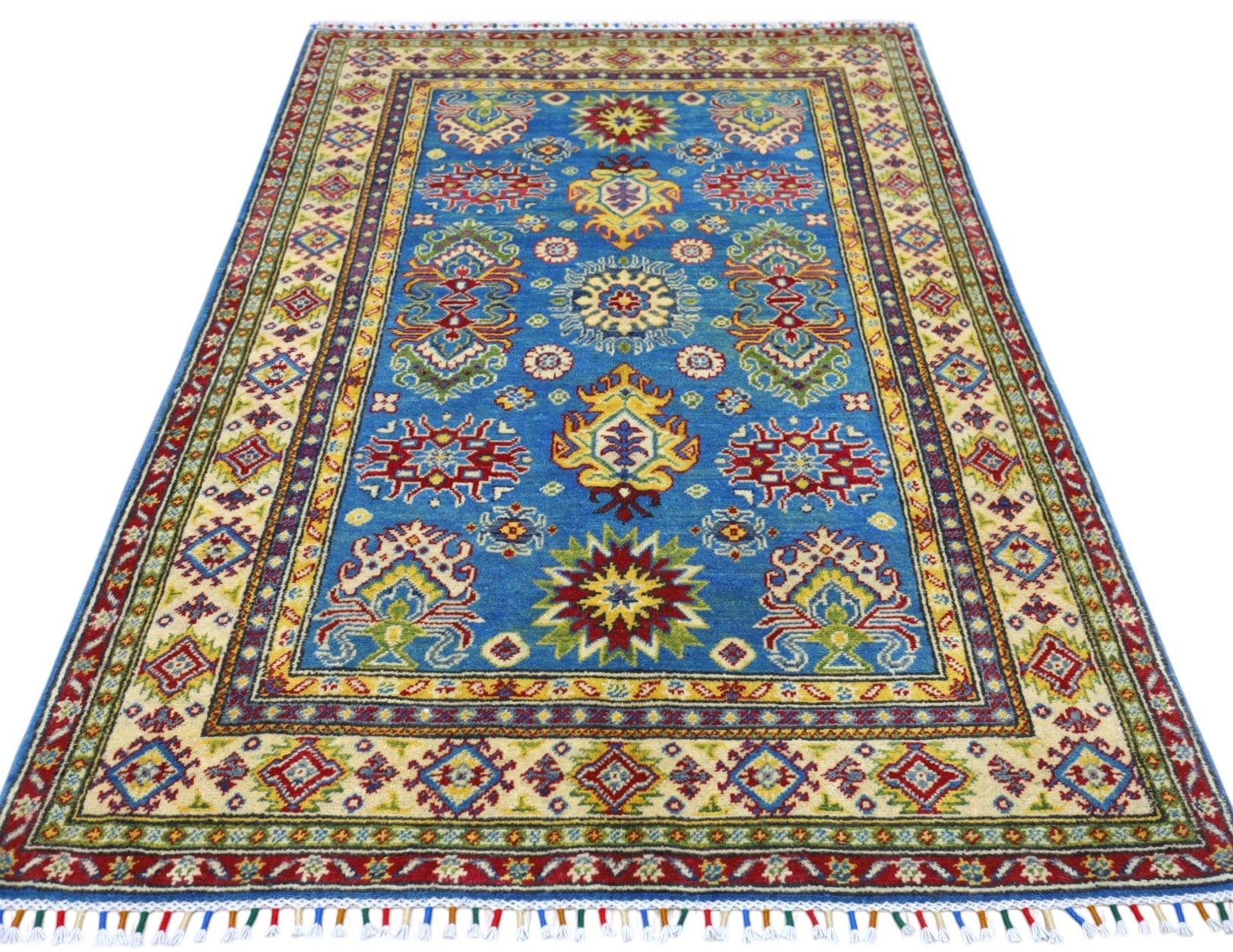 Hand-Knotted Afghani Kazak Wool Rug – 3’11″  x  6’0″ - Tampa Home & Garden Store