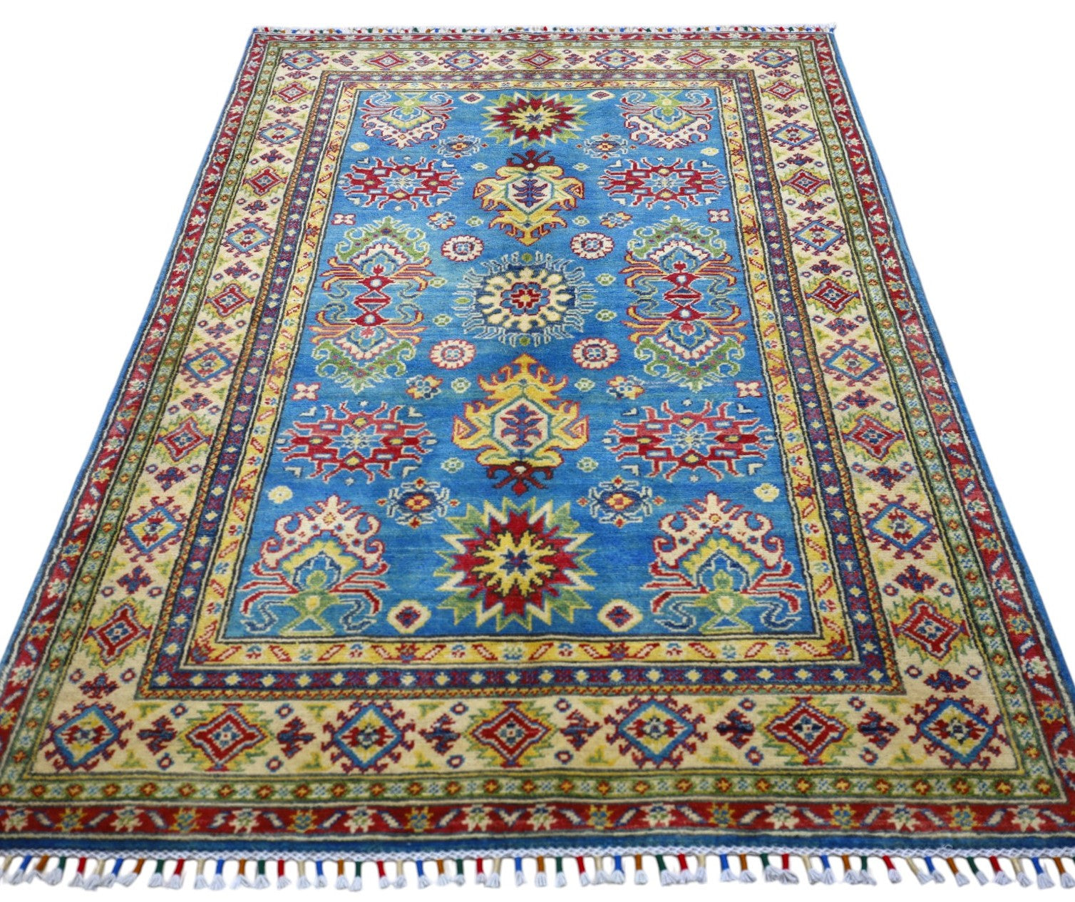 Hand-Knotted Afghani Kazak Wool Rug – 3’11″  x  6’0″ - Tampa Home & Garden Store