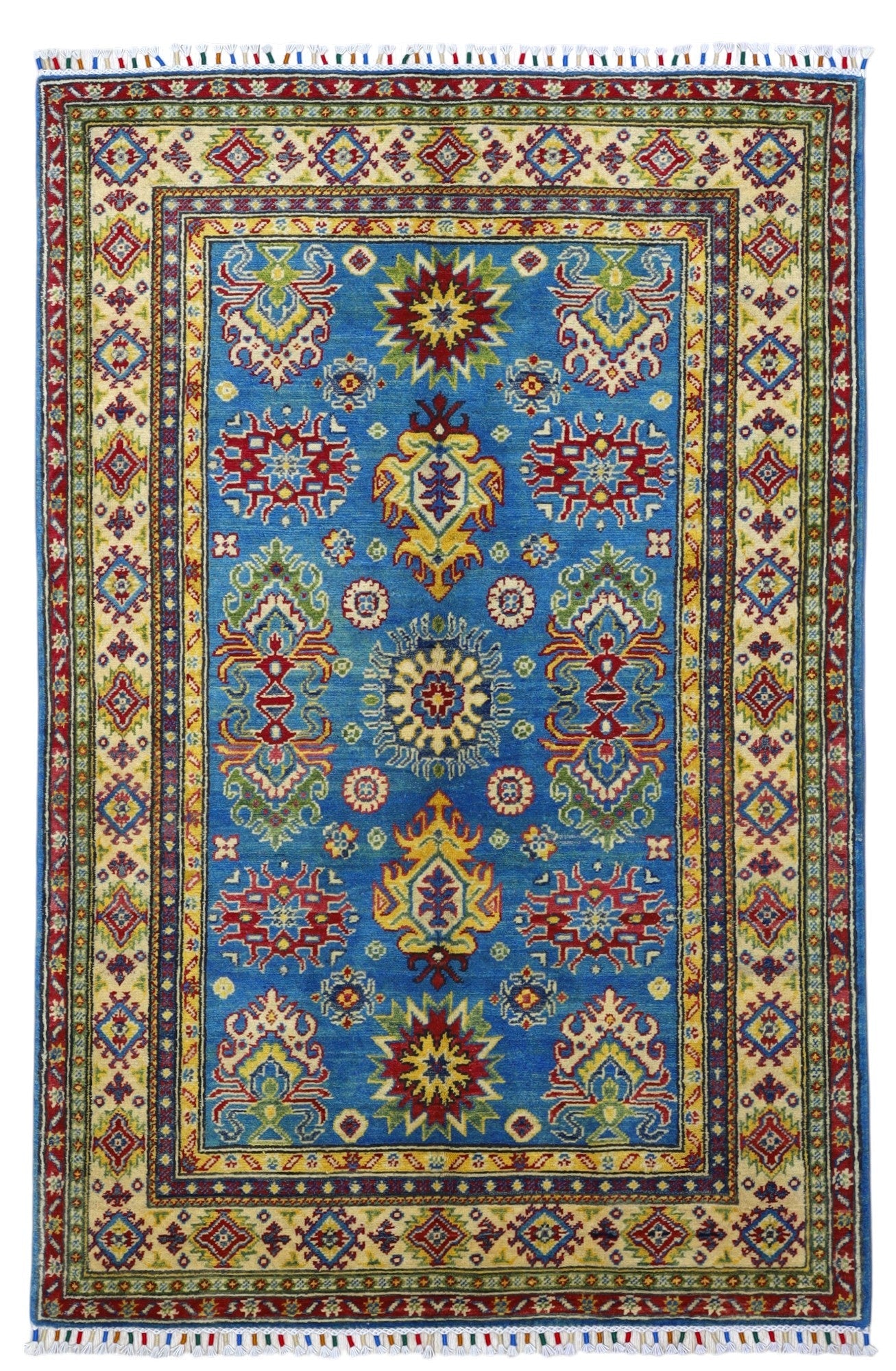 Hand-Knotted Afghani Kazak Wool Rug – 3’11″  x  6’0″ - Tampa Home & Garden Store