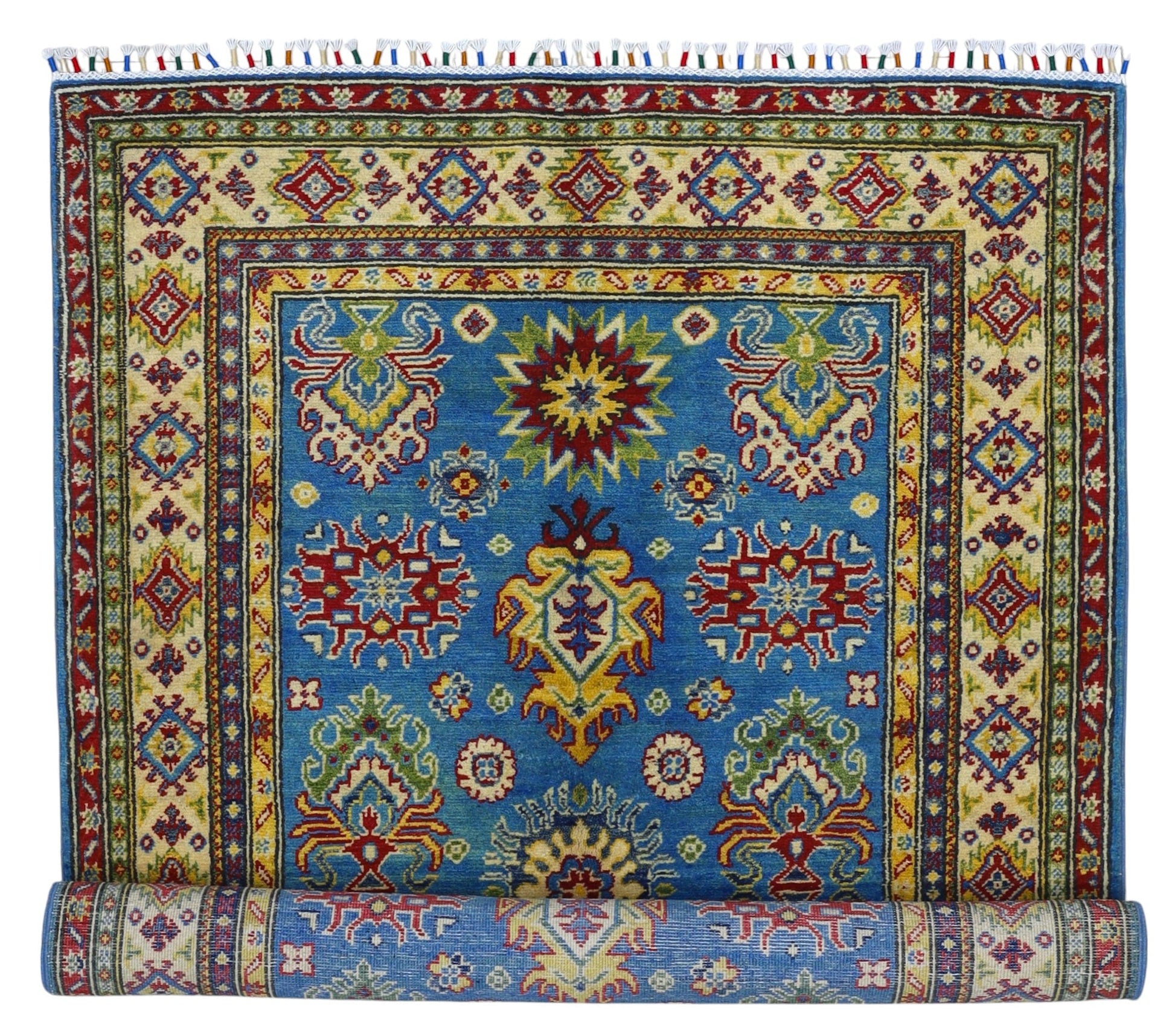 Hand-Knotted Afghani Kazak Wool Rug – 3’11″  x  6’0″ - Tampa Home & Garden Store