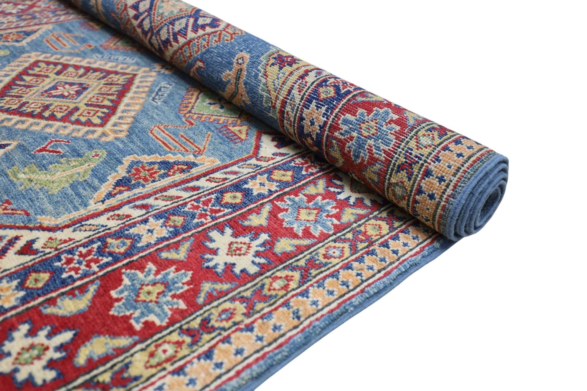 Hand-Knotted Afghani Kazak Wool Rug – 4’0″  x  6’1″ - Tampa Home & Garden Store