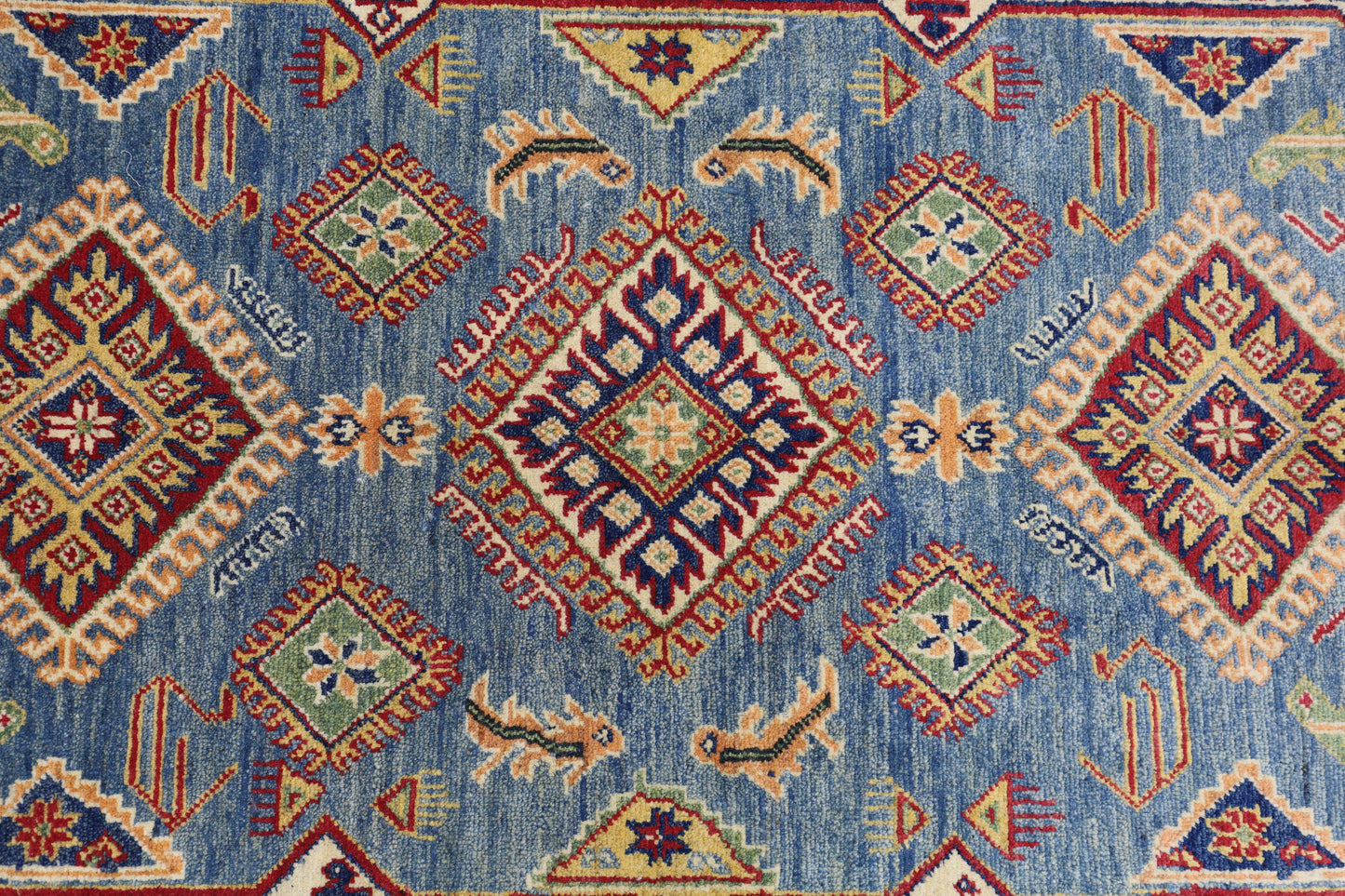 Hand-Knotted Afghani Kazak Wool Rug – 4’0″  x  6’1″ - Tampa Home & Garden Store