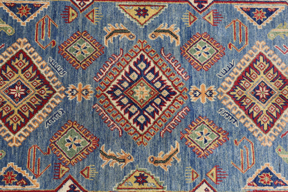 Hand-Knotted Afghani Kazak Wool Rug – 4’0″  x  6’1″ - Tampa Home & Garden Store