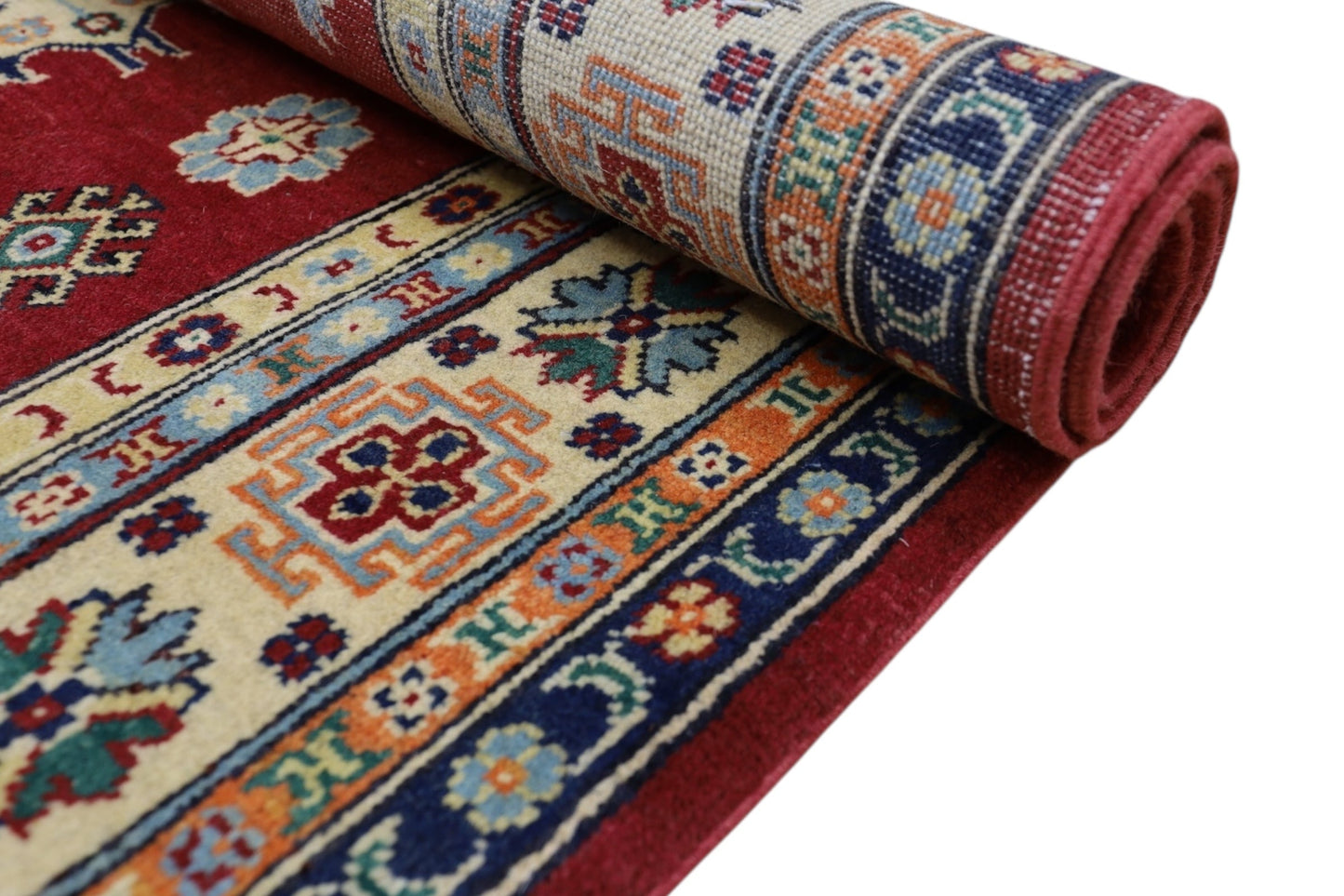 Hand-Knotted Afghani Kazak Wool Rug – 4’10″  x  6’6″ - Tampa Home & Garden Store