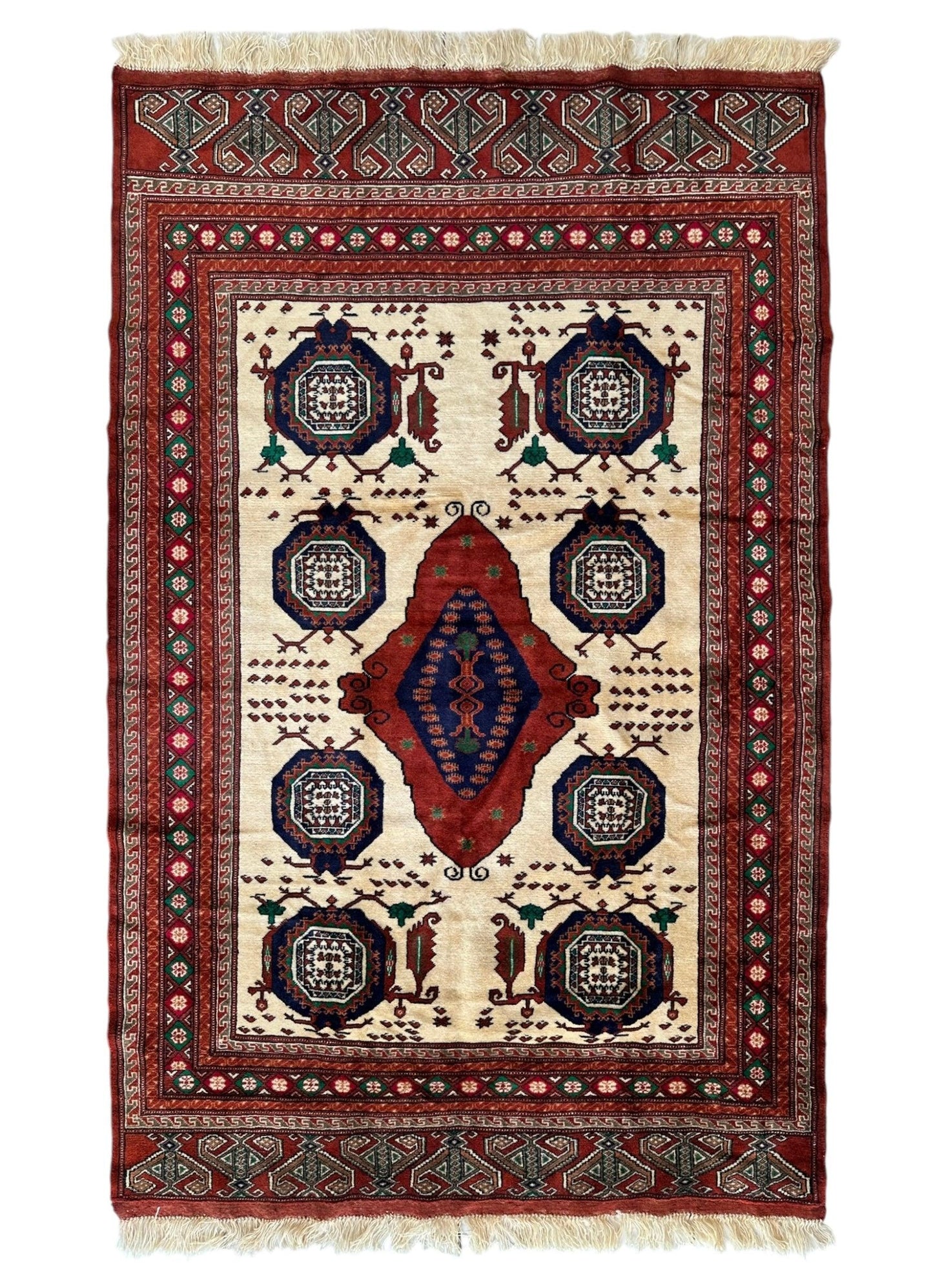 Hand-Knotted Afghani Kazak Wool Rug - 4'8" x 7'2" - Tampa Home & Garden Store