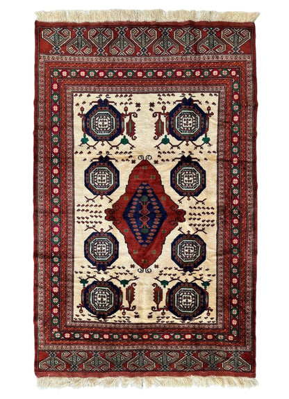 Hand-Knotted Afghani Kazak Wool Rug - 4'8" x 7'2" - Tampa Home & Garden Store