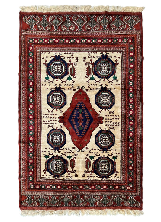 Hand-Knotted Afghani Kazak Wool Rug - 4'8" x 7'2" - Tampa Home & Garden Store