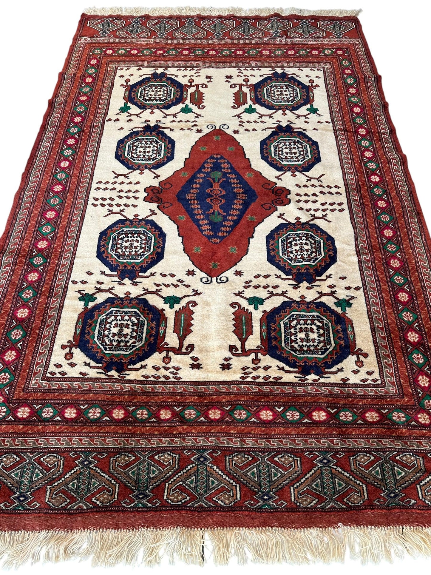 Hand-Knotted Afghani Kazak Wool Rug - 4'8" x 7'2" - Tampa Home & Garden Store