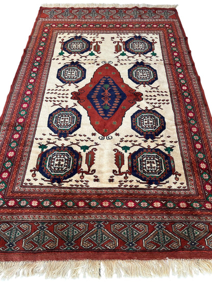 Hand-Knotted Afghani Kazak Wool Rug - 4'8" x 7'2" - Tampa Home & Garden Store