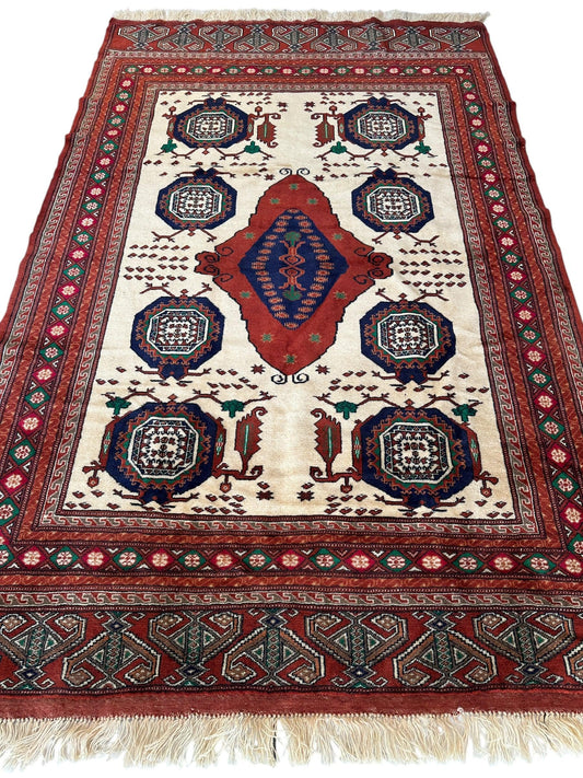 Hand-Knotted Afghani Kazak Wool Rug - 4'8" x 7'2" - Tampa Home & Garden Store