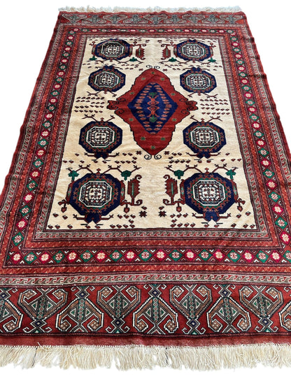 Hand-Knotted Afghani Kazak Wool Rug - 4'8" x 7'2" - Tampa Home & Garden Store