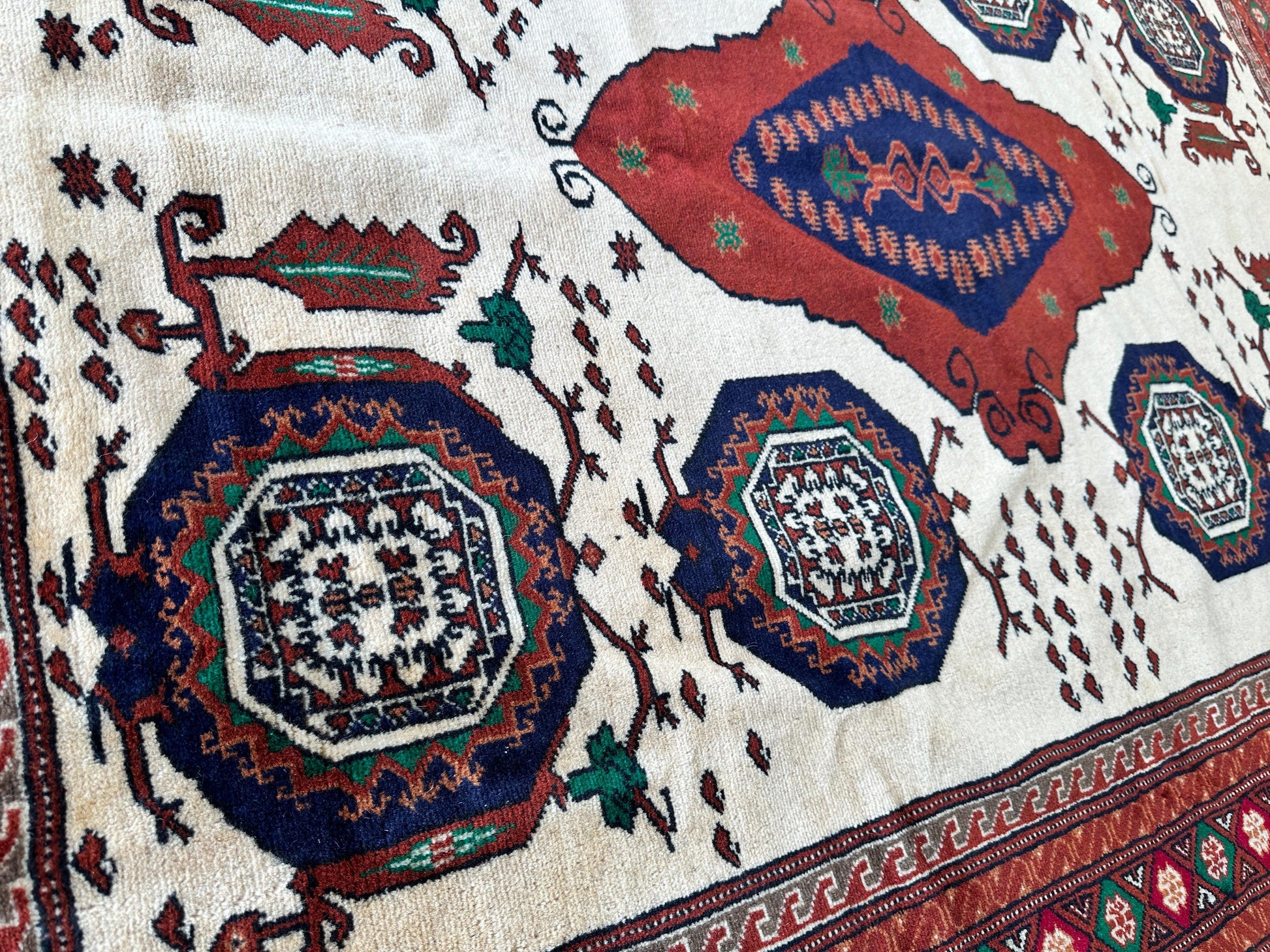 Hand-Knotted Afghani Kazak Wool Rug - 4'8" x 7'2" - Tampa Home & Garden Store